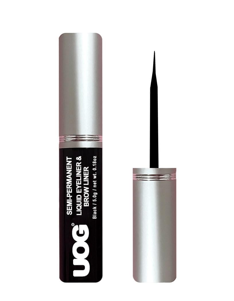 UOG (United One Liquid Eyeliner & Eyebrow Liner - Waterproof, Semi-Permanent, Smudge-Proof, Lasts Up to 7 Days, Allergy-Free with Precise Slender Tip. 5.0 mL/0.54 Fl oz(3 packs) (Black, 3 PCS)