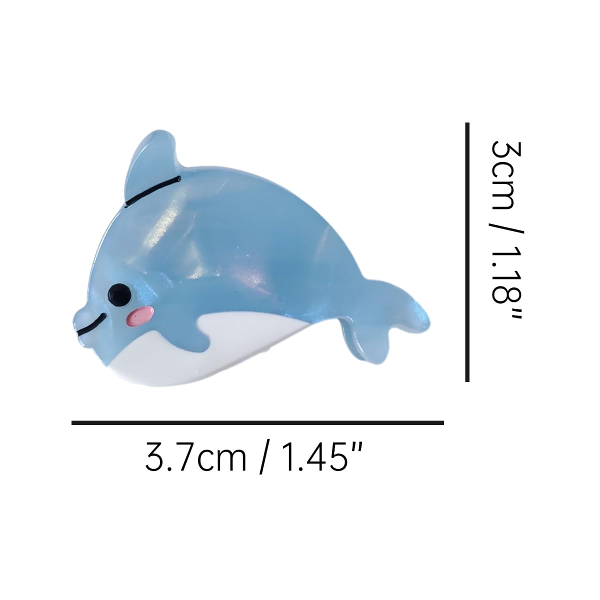 Mini Dolphin Hair Clips,Cellulose Acetate Hair Clips,Small Claw Clips for Girl,Hair Accessories,Pack of 2