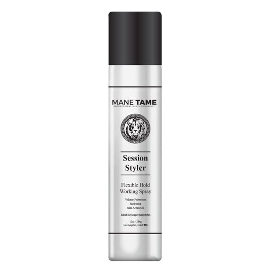 MANE TAME Session Styler Hair Spray for Men 10oz - Volume Protection, Flexible Hold, Working Spray - Best used as a Volume Booster