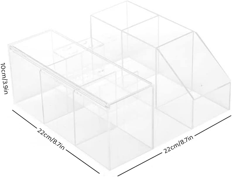 Acrylic Large Capacity Makeup Organizer, Grafting Beauty Extension Supplies Lash Storage Display, Eyelash Storage Case Brush Tweezers Cosmetic Holder (Transparent)