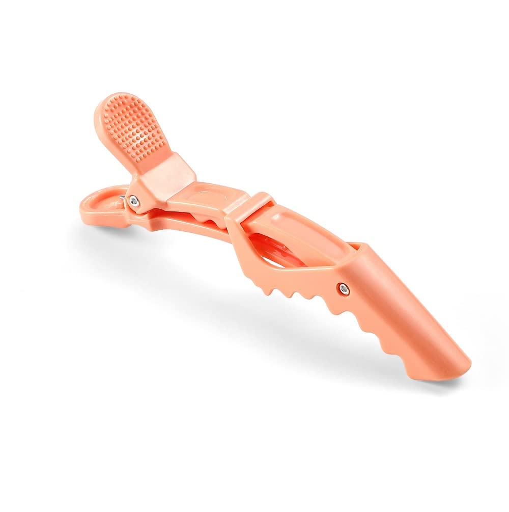 10pcs/set Multicolor Croc Clips Transparent Plastic Hairdresser Clips Hair Styling Sectioning Barrettes Professional Non Slip Alligator Clips Salon DIY Accessories Hairpins (10pcs-Orange)