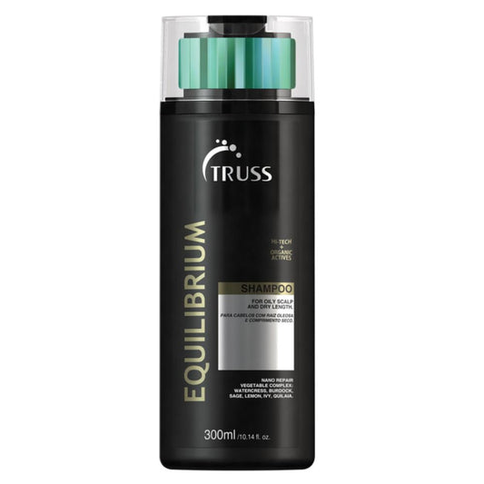 TRUSS Equilibrium Shampoo for Oily Hair - Itchy Scalp Treatment for Color-Treated Hair - Helps Balance Oily Scalp & Dry Ends - Hydrating & Cleansing Formula - Salt & Dye-Free (10.14 oz)