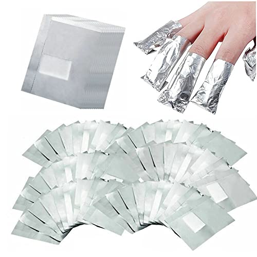 400Pcs Nail Polish Remover Gel Nail Foil Wraps Aluminium Soak Off Foils Cotton Pads Gel Nail Polish Wraps Removal Tool Finger Nail Polish Remover with Lint-Free Lager Cotton Pad