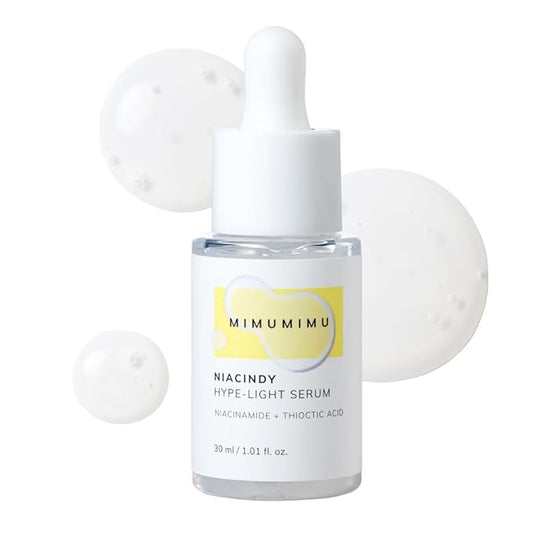 MIMUMIMU NIACINDY Lightweight Serum for Clarity Skin with Niacinamide 5% + Thioctic Acid, for Sensitive skin, Pore Smoothing, Korean Glass Skin, Glow Booster, Fragrance-Free (30ml/1.01 fl.oz)