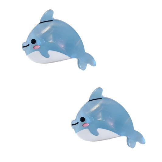 Mini Dolphin Hair Clips,Cellulose Acetate Hair Clips,Small Claw Clips for Girl,Hair Accessories,Pack of 2