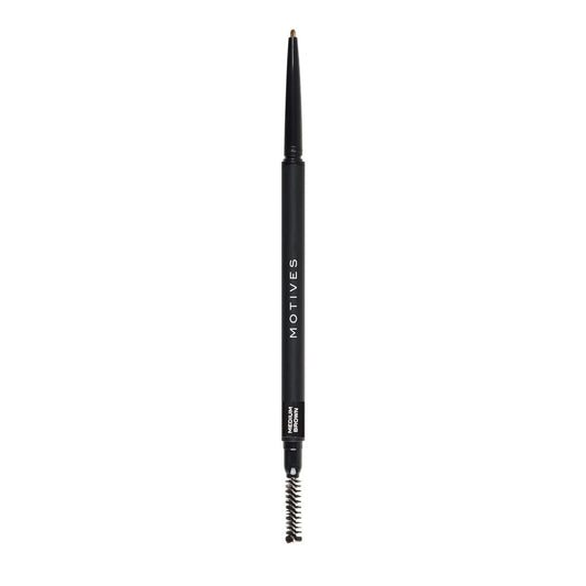 Motives® Arch Definer Ultra-Fine Brow Pencil – Water Resistant, Long Wearing Brow Makeup for Natural Looking Eyebrows - Precise, Retractable Tip and Spoolie Brush Eyebrow Pencil (Medium Brown)
