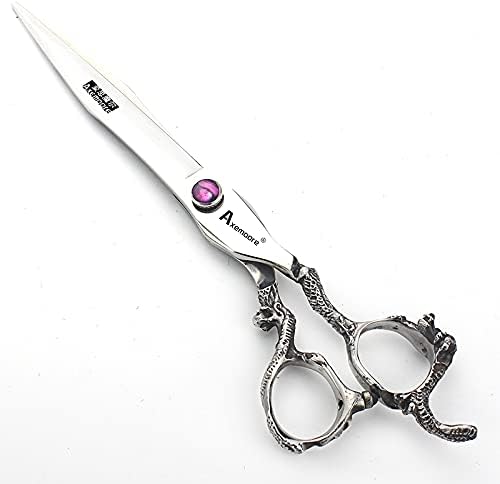 6/7/7.5/8/9 inch scissors silver professional hairdresser hair cut and trim diluted sharp 440C steel (7 inch flat shear-A)