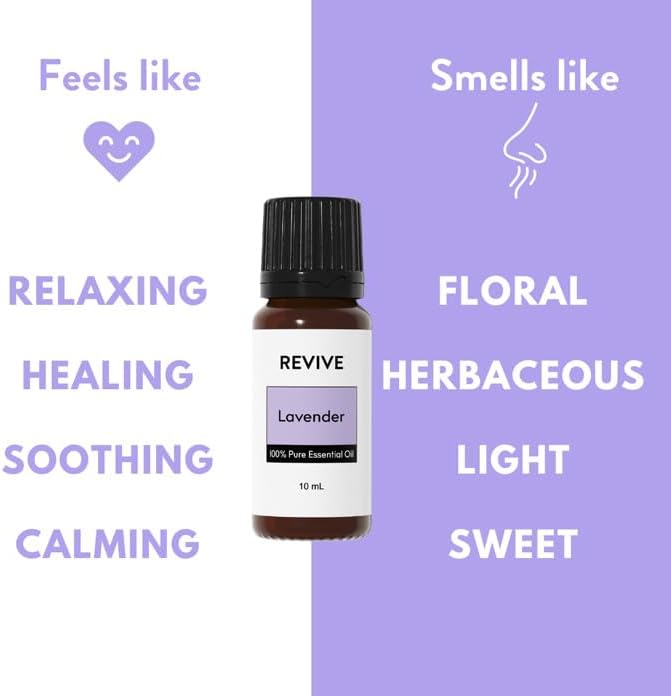 Lavender Essential Oil by Revive Essential Oils - 100% Pure Therapeutic Grade, for Diffuser, Humidifier, Massage, Aromatherapy, Skin & Hair Care