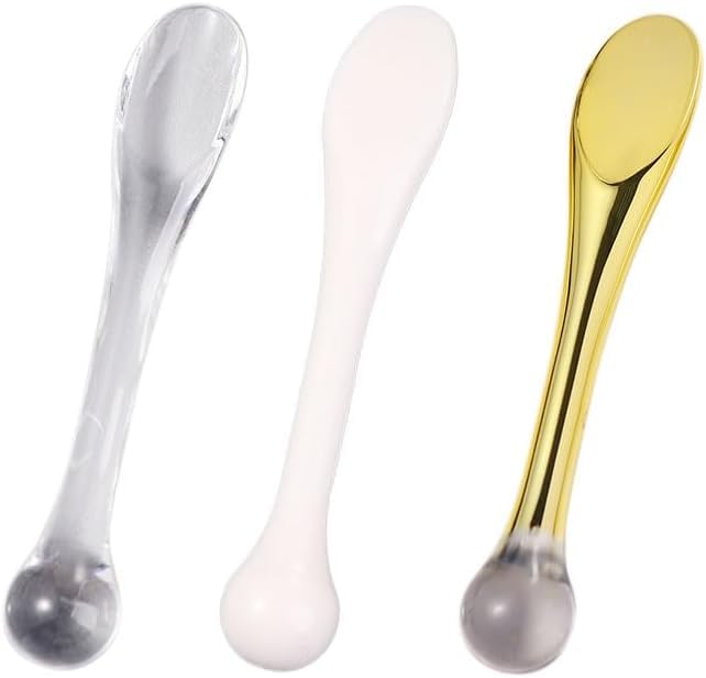 3 Pcs Gold Makeup Sticks Mud Mixing Tool, Acrylic Cosmetic Spatulas Scoop Face Cream Spoons Portable Mask Stick Cosmetic Mask Spoon Spatulas Treatments and Masks