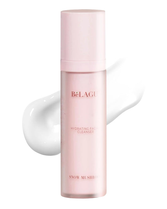 Hydrating Facial Cleanser with Squalane & Snow Mushroom | Gentle Face Wash for Makeup Removal & Soft, Hydrated Skin | Natural, Vegan (4.1 fl Oz)