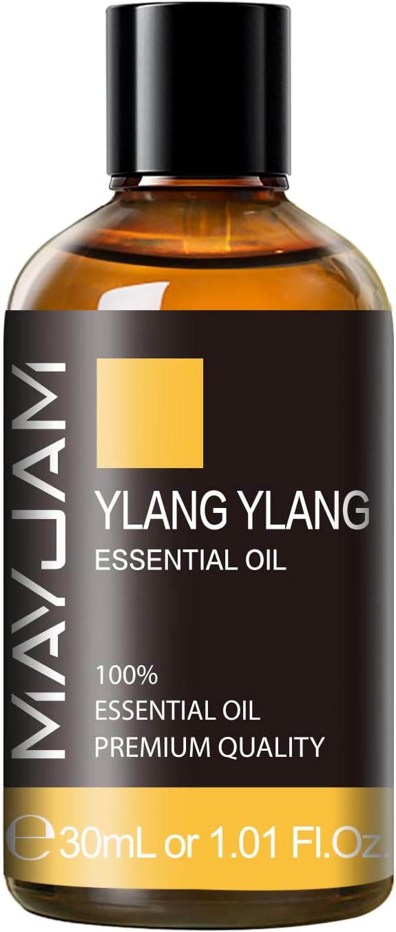 Ylang Ylang Essential Oil with Glass Dropper, MAYJAM 1.01fl.oz Ylang Ylang Oil Essential Oils for Diffusers, Humidifier, Yoga, Soap Candle Making