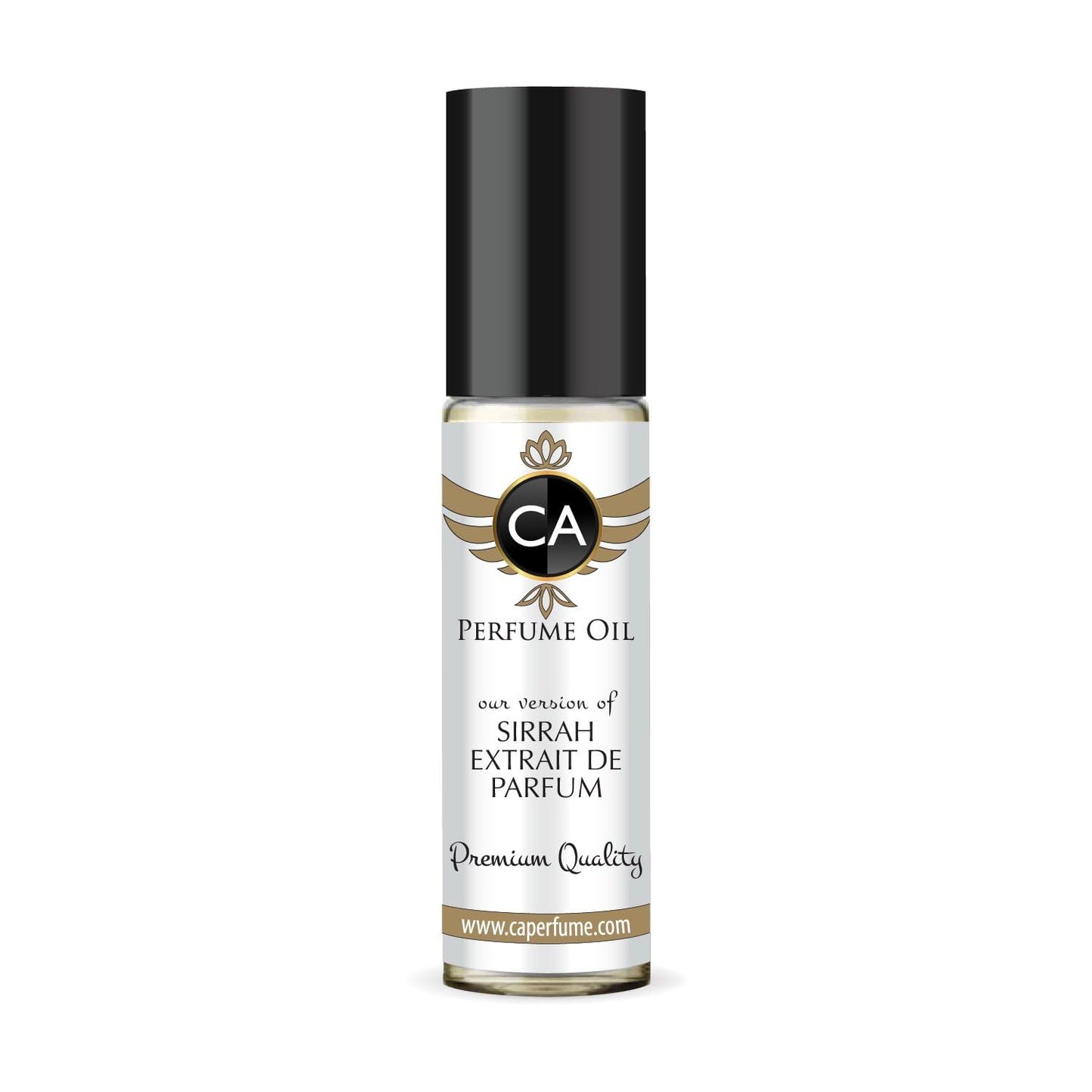 CA Perfume Impression of Sirrah Extrait de Parfum Unisex Fragrance Oil Floral Fruity Scent Long Lasting Perfumes for Women & Men Travel Size TSA Ready Mini Parfum Body Oil Roll-on 0.33 Fl Oz 10ml