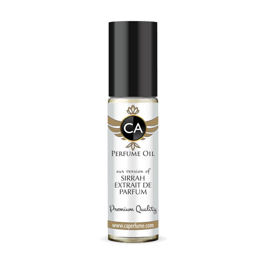 CA Perfume Impression of Sirrah Extrait de Parfum Unisex Fragrance Oil Floral Fruity Scent Long Lasting Perfumes for Women & Men Travel Size TSA Ready Mini Parfum Body Oil Roll-on 0.33 Fl Oz 10ml