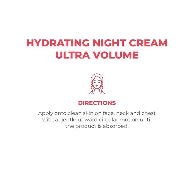 Dermaglos Ultra Volume Anti-Aging Night Cream with Hyaluronic Acid, Collagen and Niacinamide, Hydrating and Firming Face Moisturizer, Improves the Appearance of Wrinkles & Skin Volume, 1.76 Oz