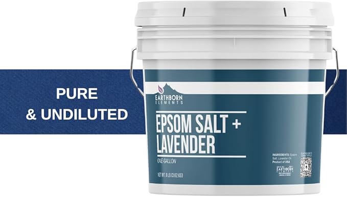 Earthborn Elements Lavender Epsom Salt, Infused with Essential Oil, Always Pure (1 Gallon)