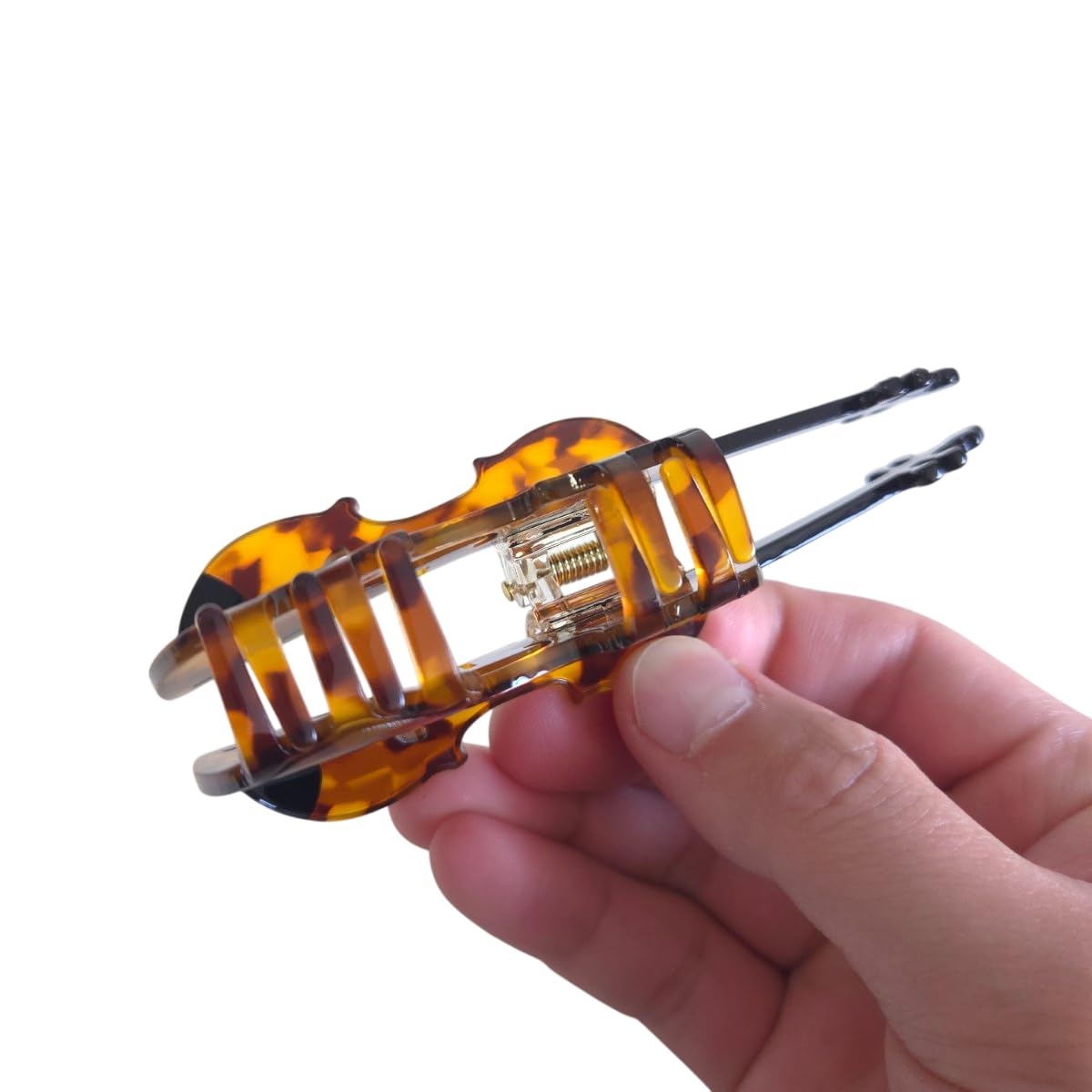Funny Violin Hair Clip,Novelty Acetate Claw Clips,Music Instrument Hair Clips for Women,Caramel