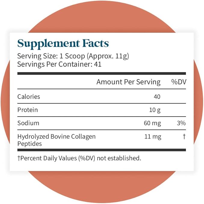 Pattern Wellness Collagen Peptides Powder (Type I & III) - Hair, Nails, Skin and Joint Health - Grass Fed & Pasture Raised - Hydrolyzed Collagen, Non-GMO, Dairy Free, & Keto - Unflavored (16 Oz)