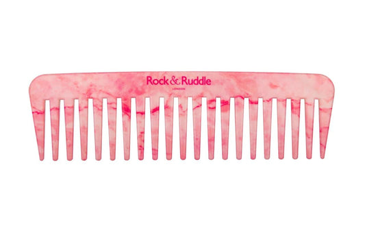 Rock & Ruddle Wide Tooth Comb | Perfect for Detangling Wet Hair and Applying Hair Color - Rose Marble