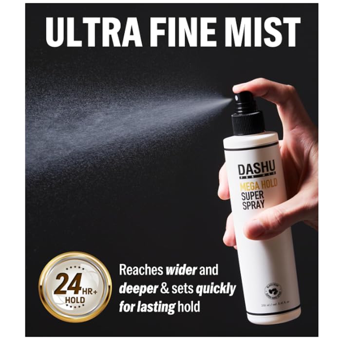 DASHU Hairspray, Mega Hold, Super Hair Spray Extra, Detangler , Long-Lasting , Weather-Resistant, Frizz Ease, Korean Hair Care, 8.45fl oz (Two Bundle)