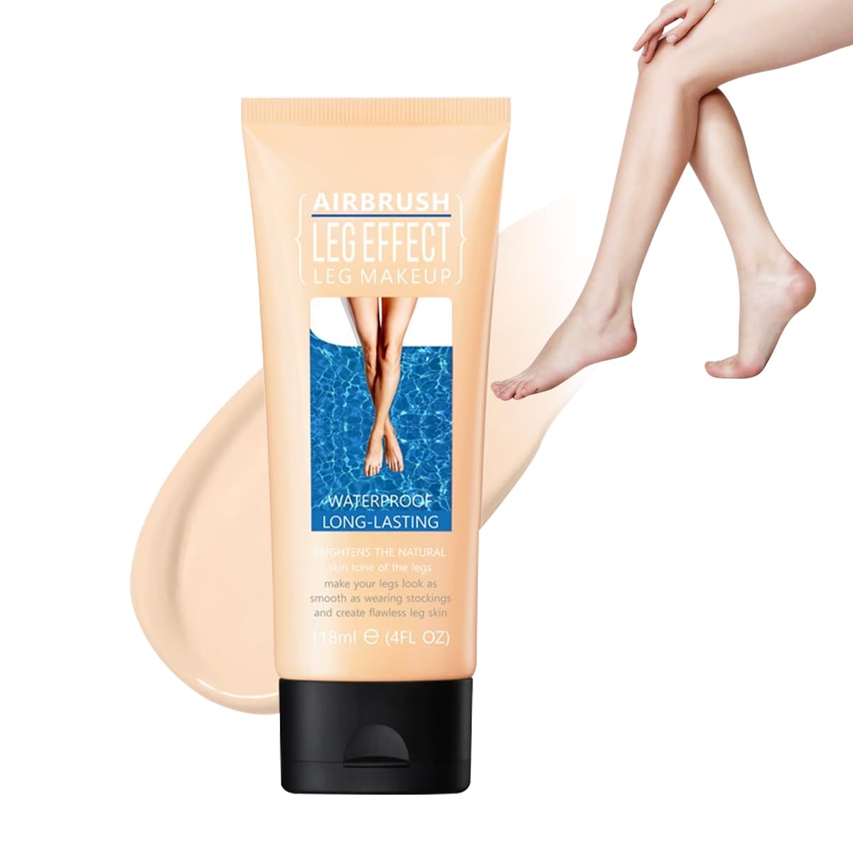 Leg Makeup for Women,4 Oz Leg Makeup Waterproof No Transfer-Easy Application,Flawless and Long Lasting,Legs Vein Cover up Lotion,Body Scar Cover up Lotion,Legs Concealer (Fairest Glow, 1 Pcs)