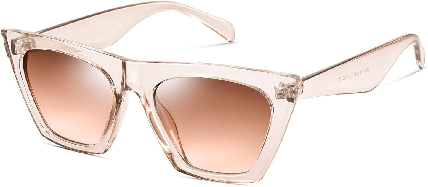 mosanana Square Cat Eye Sunglasses for Women Trendy Retro Cool MS51801