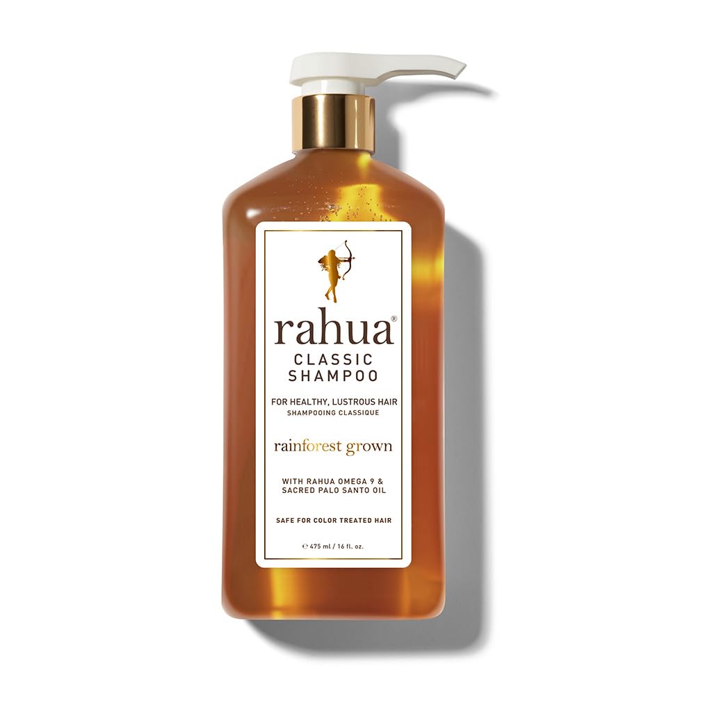 Rahua Classic Shampoo, Vegan Moisturizing Shampoo for Women and Men, Sulfate Free, Gentle Hair Care for All Hair Types, Clarifying Formula Oil, Quinoa, Aloe Vera, and Palo Santo, 16 Fl Oz