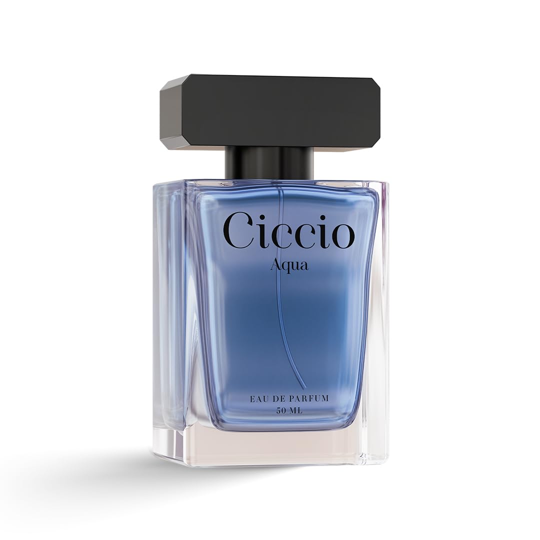 CICCIO Aqua Eau De Parfum for Men, Long Lasting Luxury Fragrance with Bergamot, Lemon, Mandarin & Lavender, Fresh Summer Scent, Daily Wear Perfume, 50ml