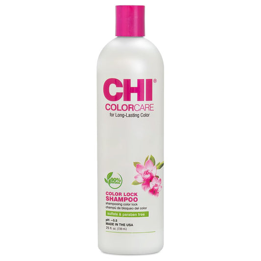 CHI ColorCare Color Lock Shampoo, Locks In Color & Replenishes Moisture For Color-Treated Hair, Sulfate, Paraben, & Cruelty-Free, 25 Oz