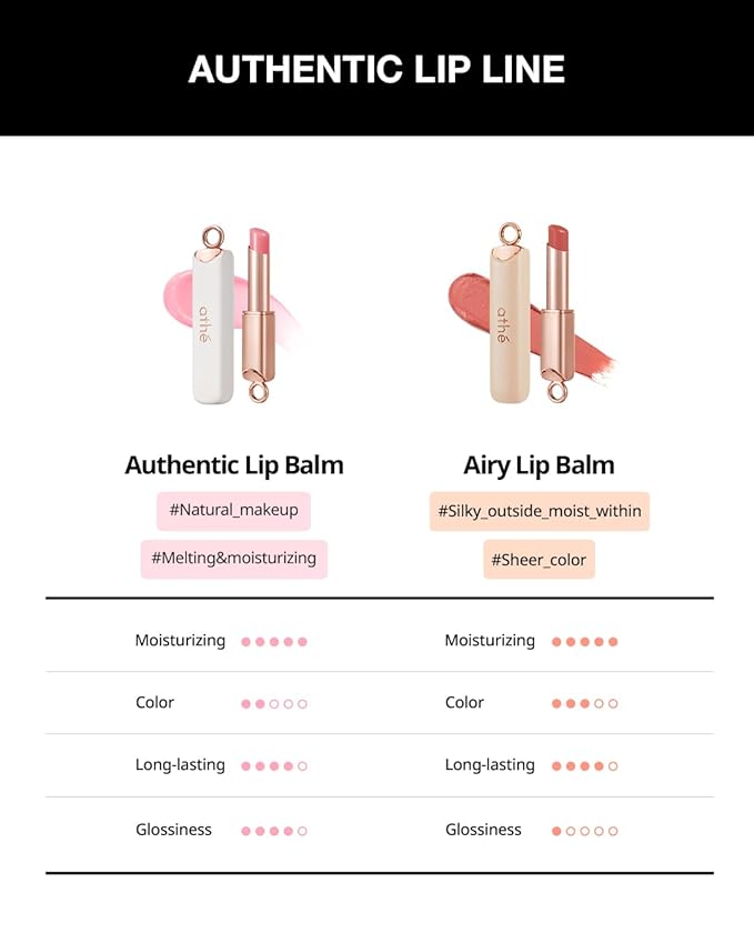 ATHÉ Authentic Airy Lip Balm 06 HAZE, Korean Vegan Color Lip Blam, Flake-Free Slim Fit Lips, Silky Powdery Finish & Air-like Blurring with Vibrant Colors, 0.11oz.
