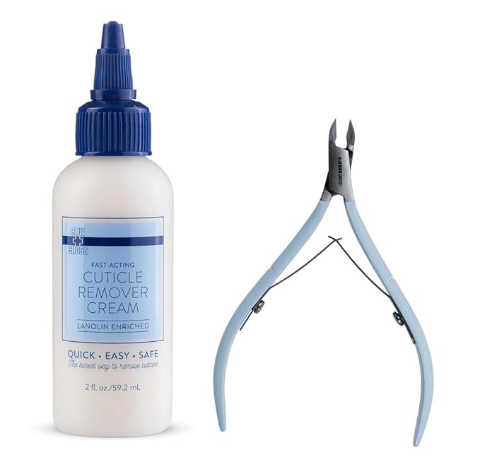 Blue Cross Professional Nail Care, Hydrating, Moisturizing, Strengthening Cuticle Remover + Softener Cream with 6mm Jaw Cuticle Nippers, 2 Pack