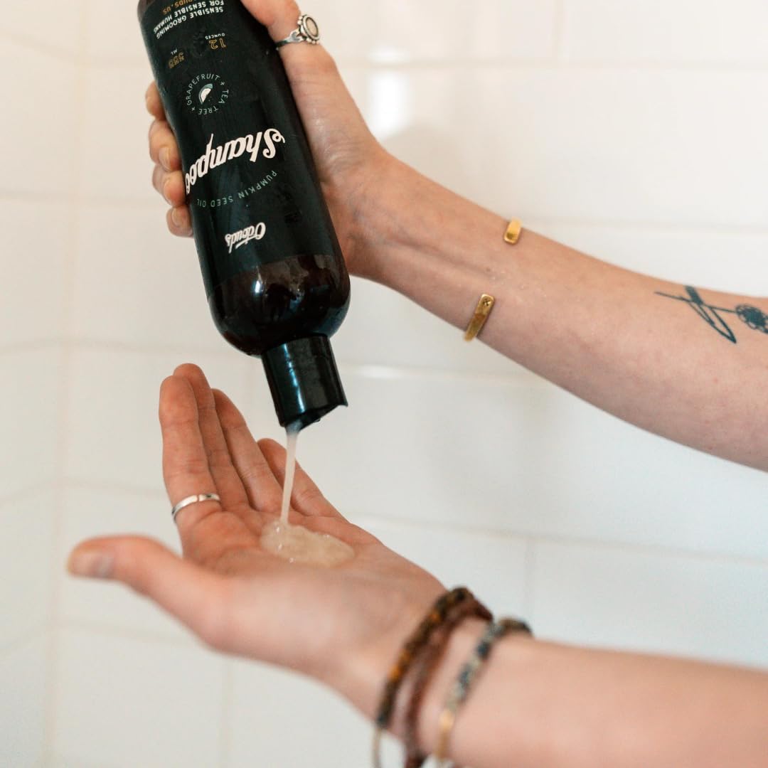O'Douds Natural Shampoo - Gently Cleanses, Hydrates & Rejuvenates Hair with Pumpkin Seed Oil - Vegan, Sulfate & Paraben Free Shampoo - Tea Tree & Grapefruit Scent, 12 oz.