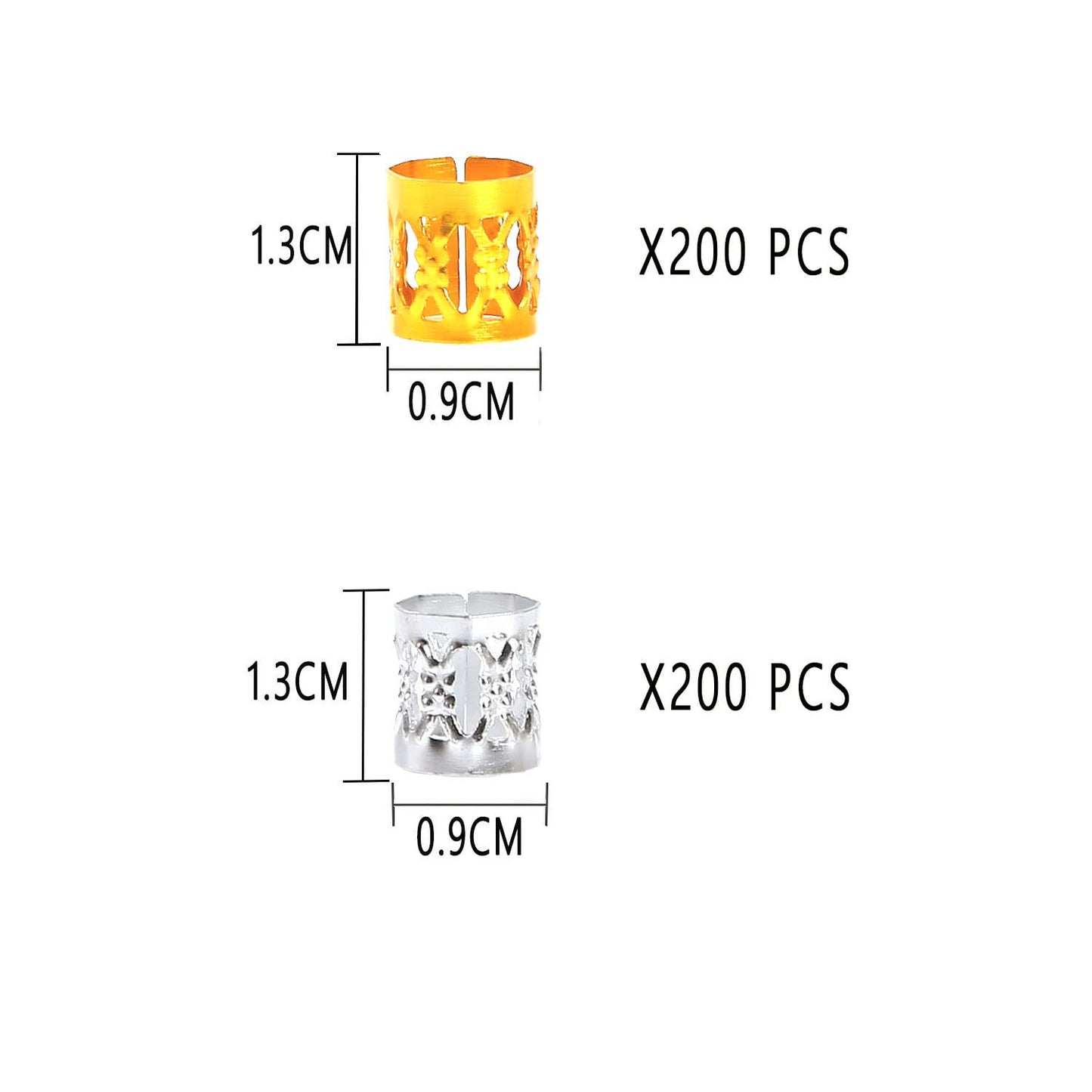 Leeven 400 Pieces Aluminum Hair Jewelry Dreadlocks Metal Cuffs For Hair Braids Hair Accessories For Braids Adjustable Metal Cuffs Hair Decoration Braiding Hair Jewelry For Box Braids