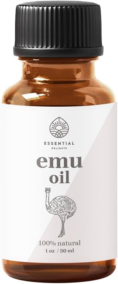 Emu Oil by Essential Delights - Premium Carrier Oil for Skin, Face, Body, Hair Revitalization, and Essential Oil Dilution (1 Fl.Oz.)