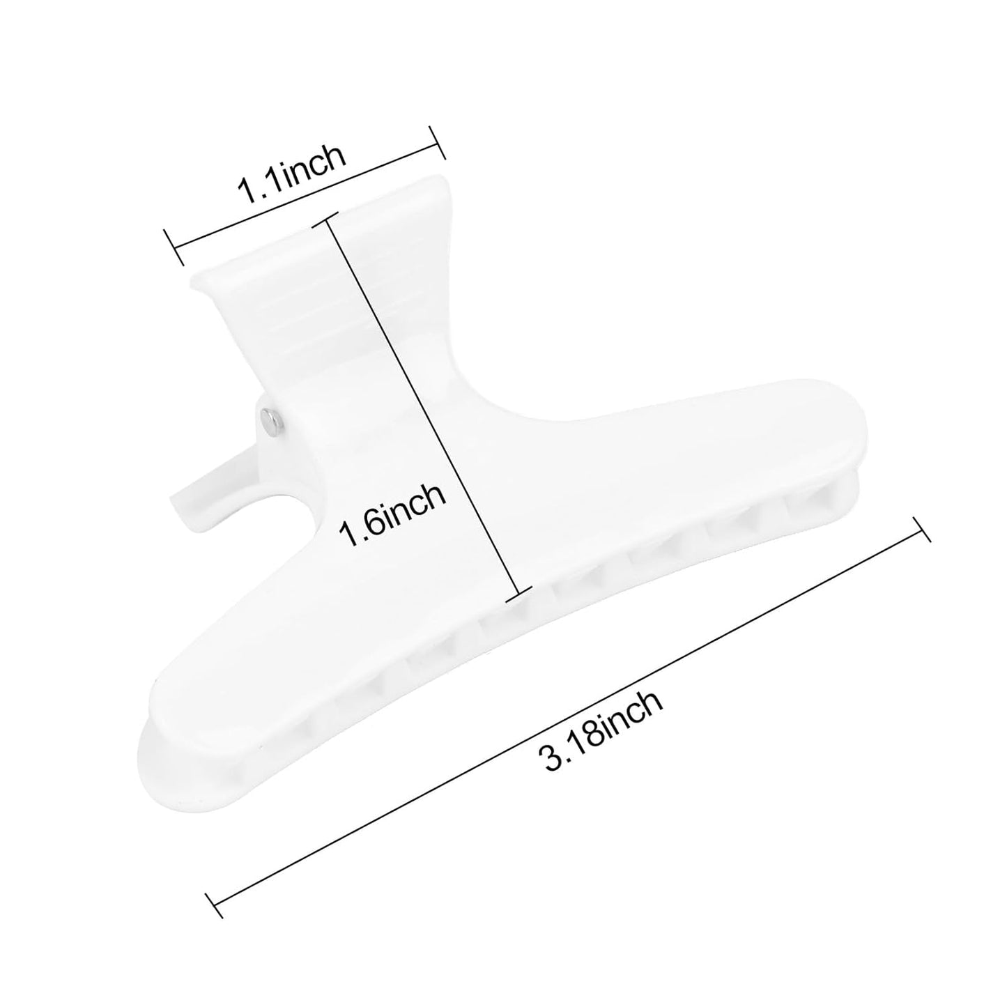 Ondder 24 Pcs White Butterfly Hair Clips for Styling and Sectioning - Pro Claws Clamps for Cutting, Coloring - Hair Accessories for Women Girls