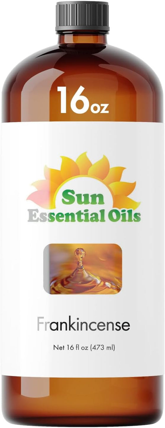 Sun Essential Oils 16oz Frankincense Essential Oil for Diffuser, Soaps & Lotions – Bulk Pure Frankincense Aromatherapy Oil