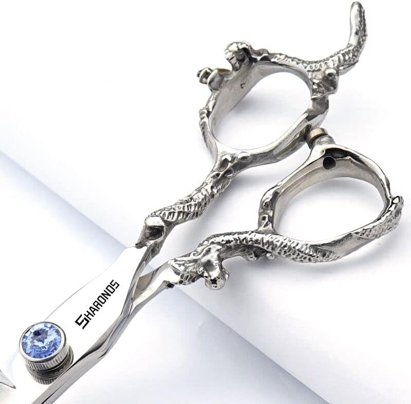 Professional Japanese Hair Scissors - 440C Stainless Steel/Rose Razor Edge (6-Inch, 3-Piece Set) with Gift Scissor Bag