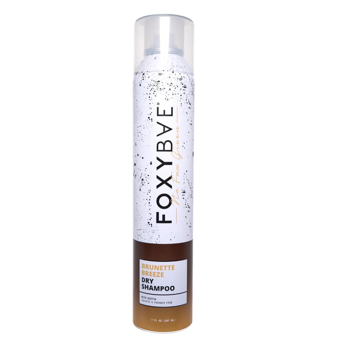 FoxyBae Dry Shampoo Spray – Biotin-Infused Volumizing Formula – Deodorizing, Sulfate-Free Option for Dark & Brunette Hair – Brunette Breeze – 7 fl oz