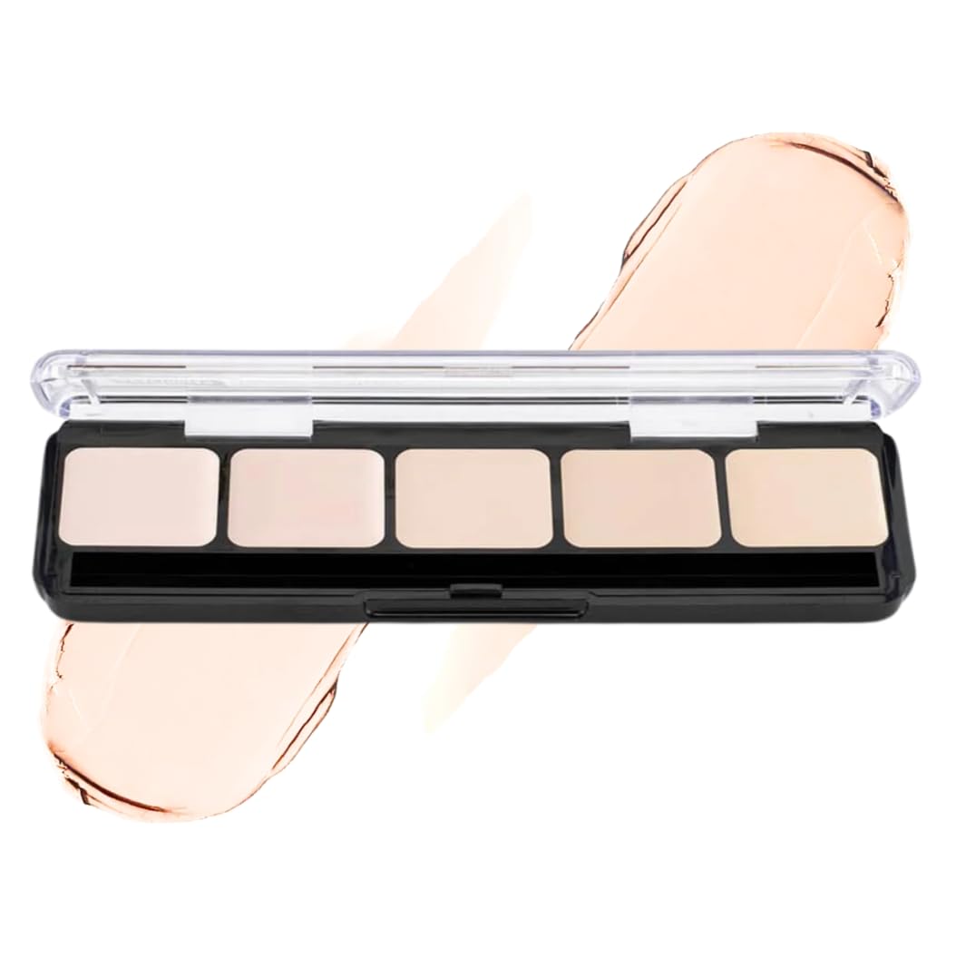 Graftobian HD Glamour Crème Foundation Palette (Ultra-Lights) - High Definition 5 Color Makeup Palette, Cream Based Foundation Concealer and Contour Palette, Full Coverage - Lightest Skin Shades