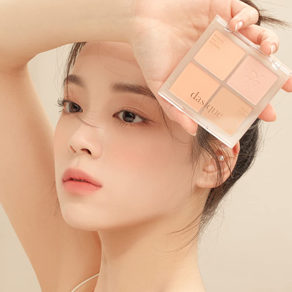 Dasique Blending Mood Cheek #01 Warm Blending l Cruelty-Free l 4 Blendable Shades in Lightweight, Long-lasting, Smooth Powder