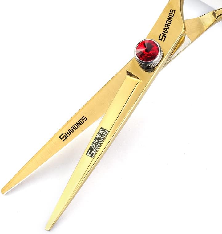 professional haircut scissors rose gold high hardness sharp 440c hairdresser hairstyle trim and hair sparse (6+7 inch 4pc)