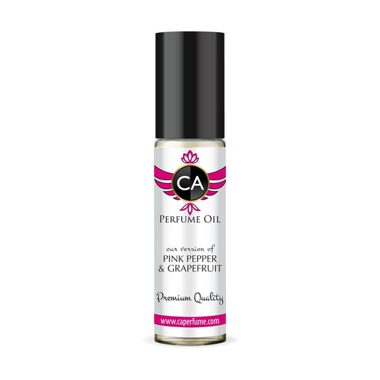 CA Perfume Impression of Pink Pepper & Grapefruit Unisex Fragrance Oil Aromatic Spicy Scent Long Lasting Perfumes for Women & Men Travel Size TSA Ready Mini Parfum Body Oil Roll-on 0.33 Fl Oz 10ml