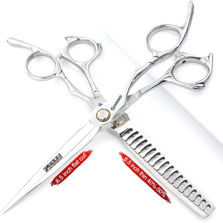 6/6.5-inch Sharonds hair clippers, professional Japanese 440C scissors, efficient scissors, scissors, comb adjuster (6.5 inch -2 pieces-B)