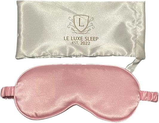 Le Luxe Silk Sleep Mask (Luxury Silk Sleep Mask, Made with 100% Real Natural Pure Silk Eye - Eye Cover - Eye Mask - Anti Aging - Skin Care - Ultra Soft - Light & Comfy (Pink)