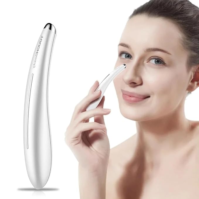 TOUCHBeauty Electric Eye Massager for Dark Circles, Puffiness, Fine Lines/Wrinkle, Crow's Feet and Bags Under Eyes with Sonic Vibration & Heating