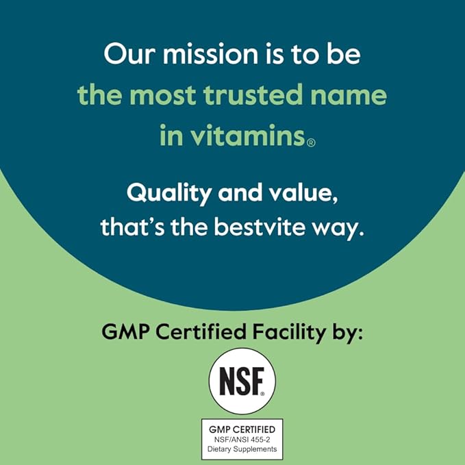 BESTVITE Biotin 5000mcg (120 Vegetarian Capsules) - No Stearates - No Flow Agents - Vegan - Non GMO - Gluten Free - Hair, Skin, Nails