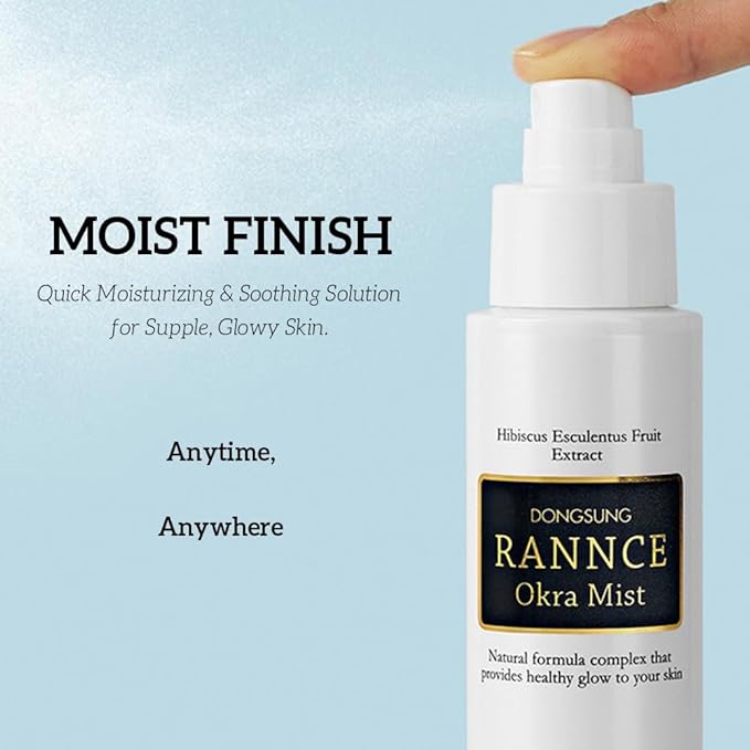 DONGSUNG Facial Mist, Face Mist with Okra Fruit Extract and Abelmoschus Manihot Flower Extract, Hydrates and Nourishes Skin, Day Care (Okra, 3.38 fl oz)