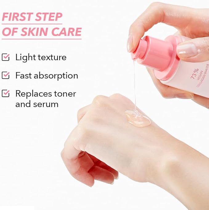 Collagen Booster Serum, 150ml/ 5.07fl. Oz, Firming, Plumping & Hydrating Serum, 73% Vegan Collagen Water, Hyaluronic Acid, 7 Kinds of Peptides, for All Skin, Korean Skincare, Paraben-Free