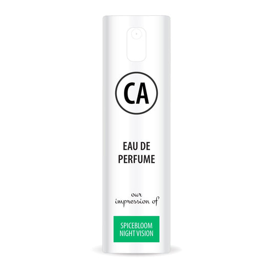 CA Perfume Impression of Spicebloom Night Vision for Men Eau De Parfum Amber Fougere Scent Long Lasting Cologne for Men Travel Size TSA Ready for Day and Night Wear 0.33 Fl Oz 10ml