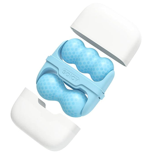 Ice Roller for Face, Double Ended Facial Ice Roller with Travel Case, Facial Skin Care Tools with 2 in 1 Roller, Cryotherapy Ice Roller Massager to Relieve Migraine Pain, Eye Puffiness, Redness, Pain