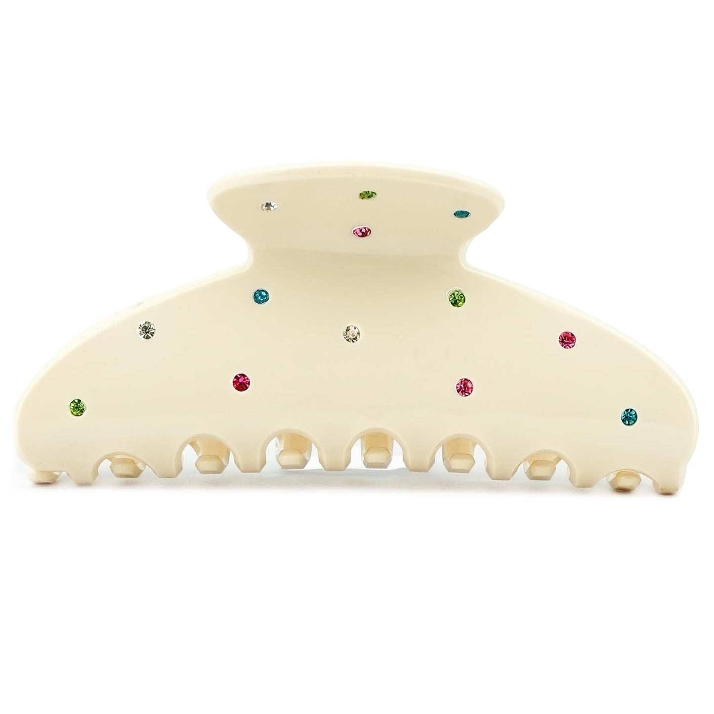 MAORULU Cute Claw Clip for Women – 4'' Large Acetate Hair Clips for Thick Thin Curly Long Hair, Durable Hair Clamps Non-slip Jaw Clip, Strong Hold, No Hair Damage, Stylish French Design (Cream)